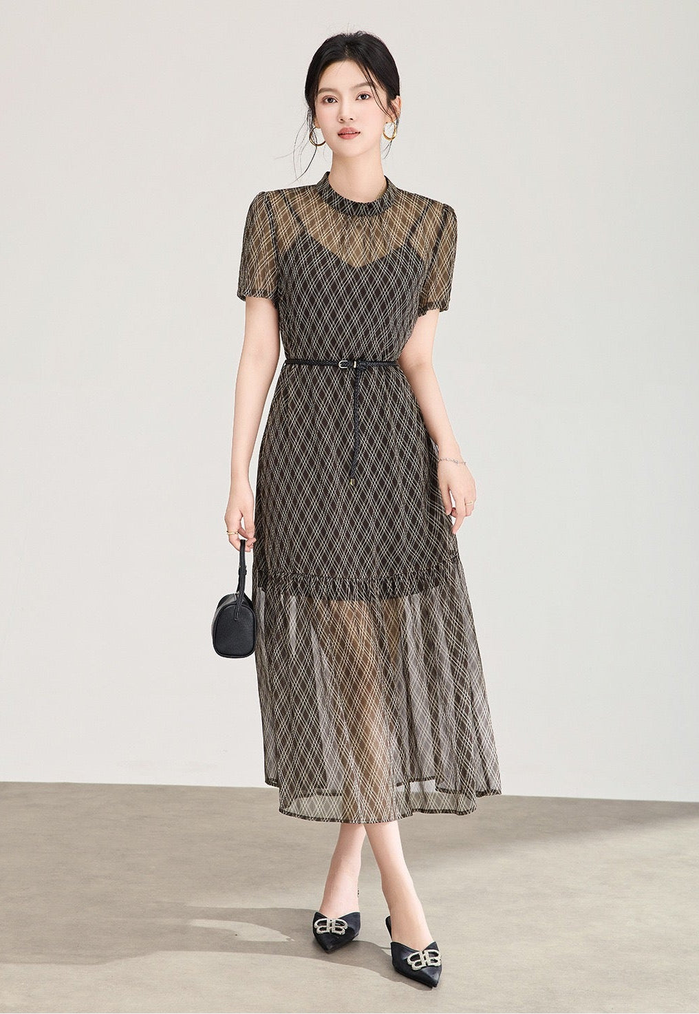 Valérie Faux-Layer Midi Dress