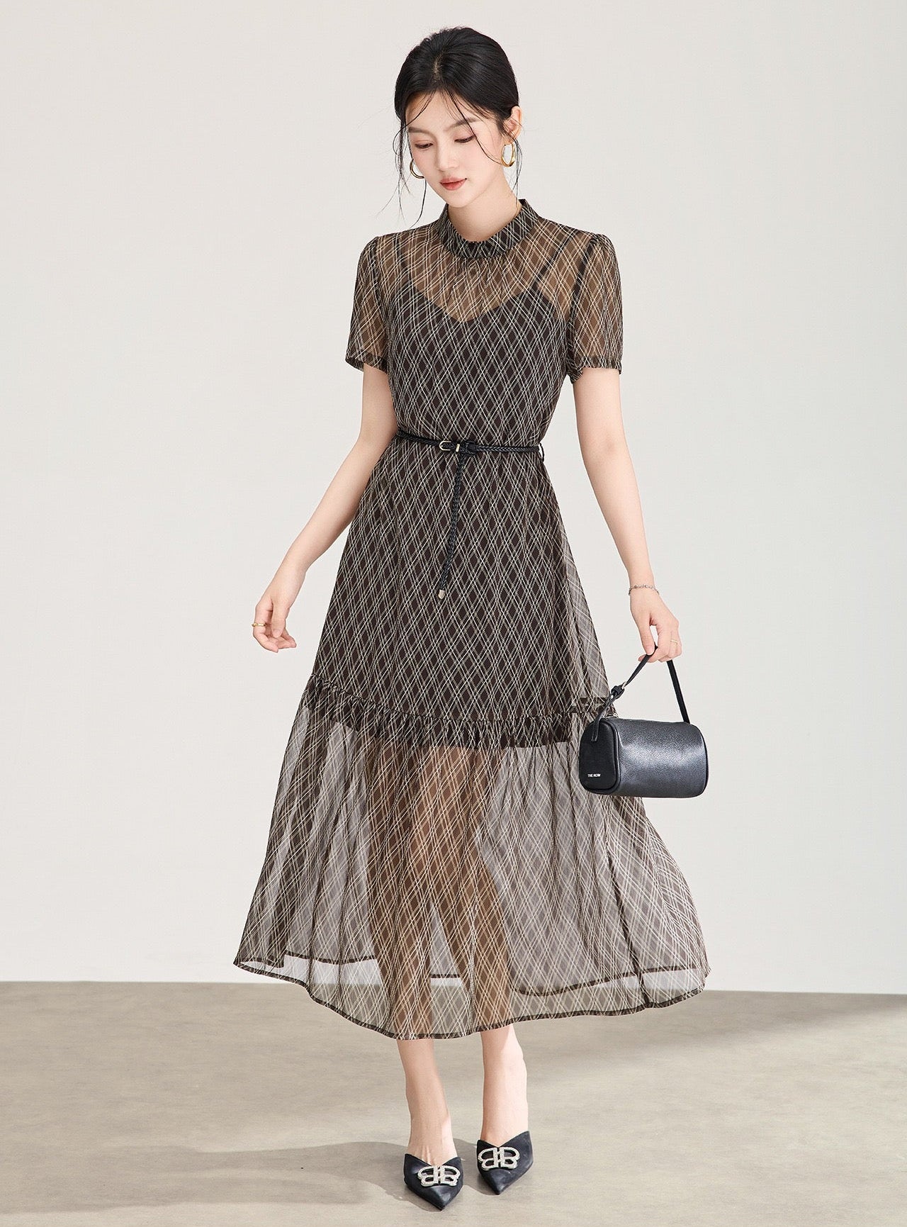 Valérie Faux-Layer Midi Dress