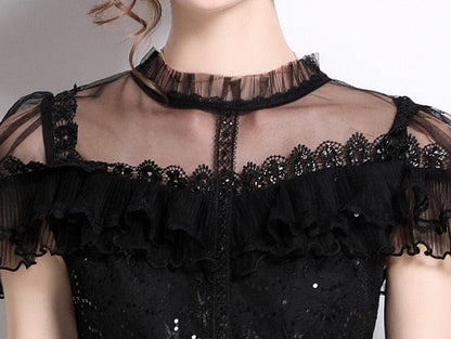 Élodie Mesh Panel Midi Dress