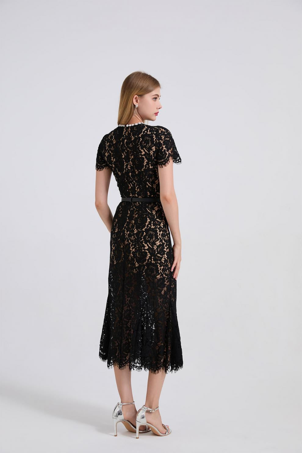 Noirelle Butterfly Lace Midi Dress