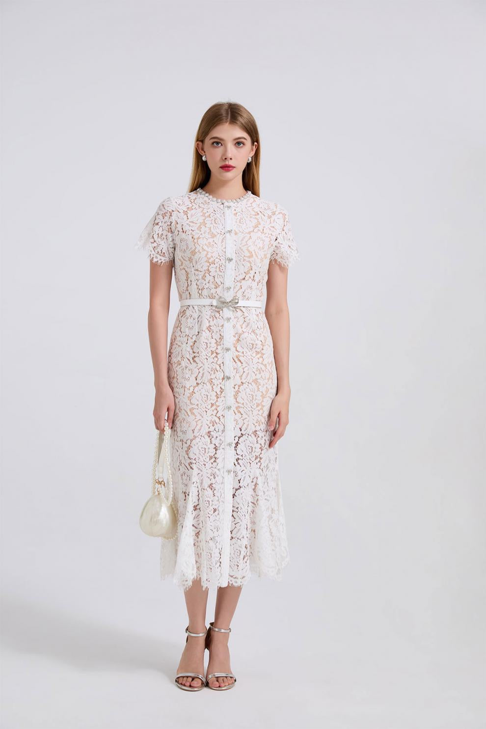 Noirelle Butterfly Lace Midi Dress