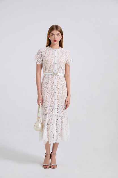 Noirelle Butterfly Lace Midi Dress