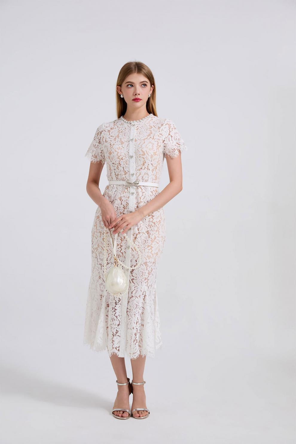 Noirelle Butterfly Lace Midi Dress