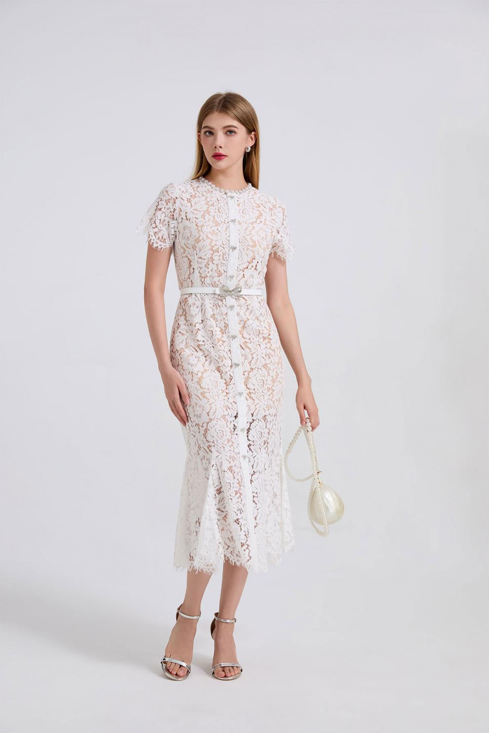 Noirelle Butterfly Lace Midi Dress