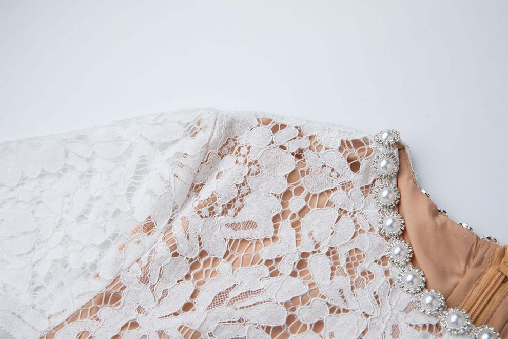 Noirelle Butterfly Lace Midi Dress