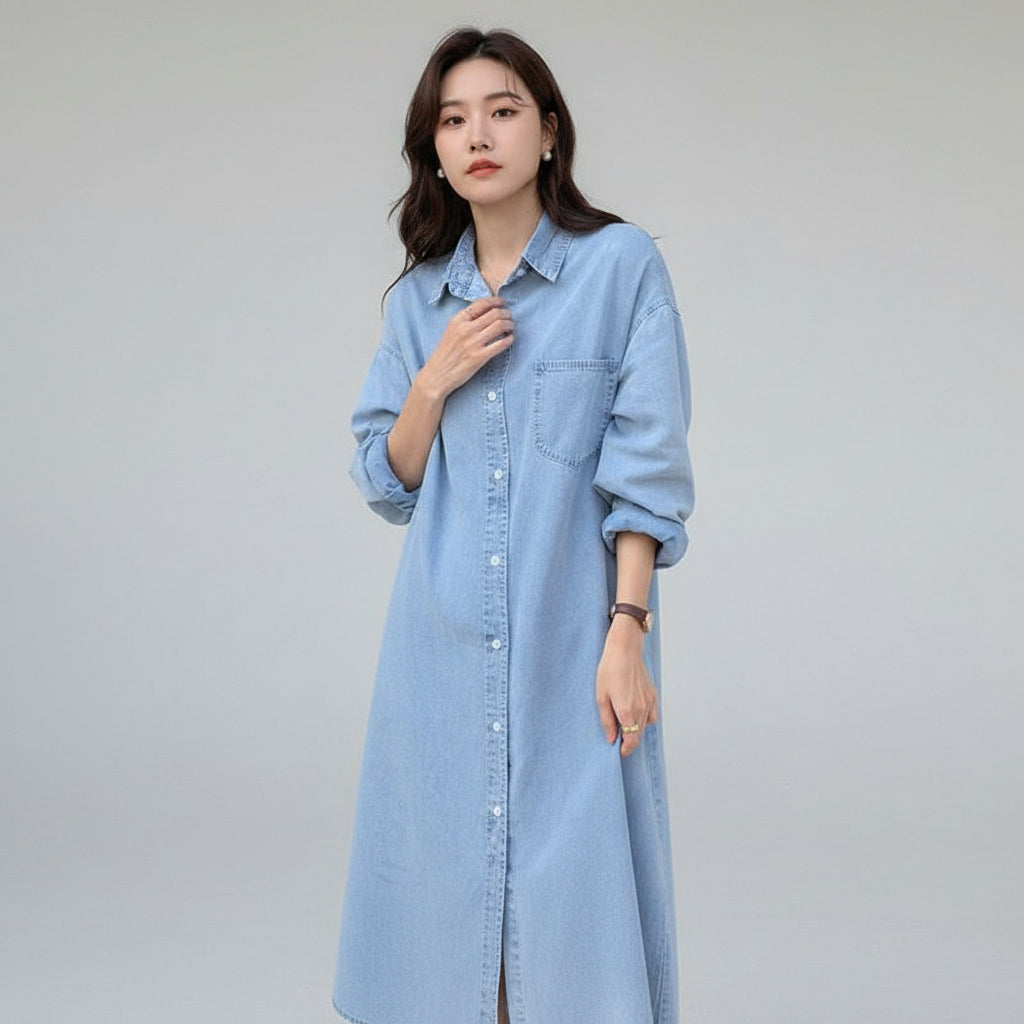 Arlette Denim Midi Dress
