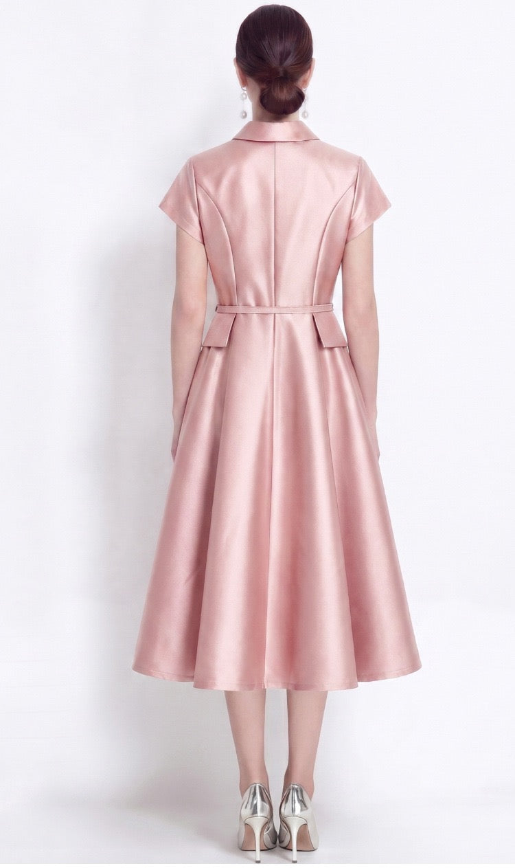 Mirelle Satin A-Line Midi Dress