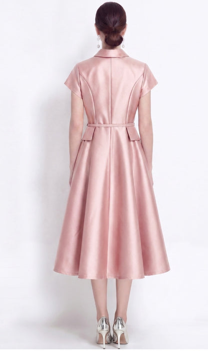 Mirelle Satin A-Line Midi Dress