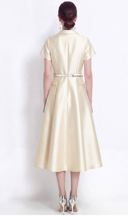 Mirelle Satin A-Line Midi Dress