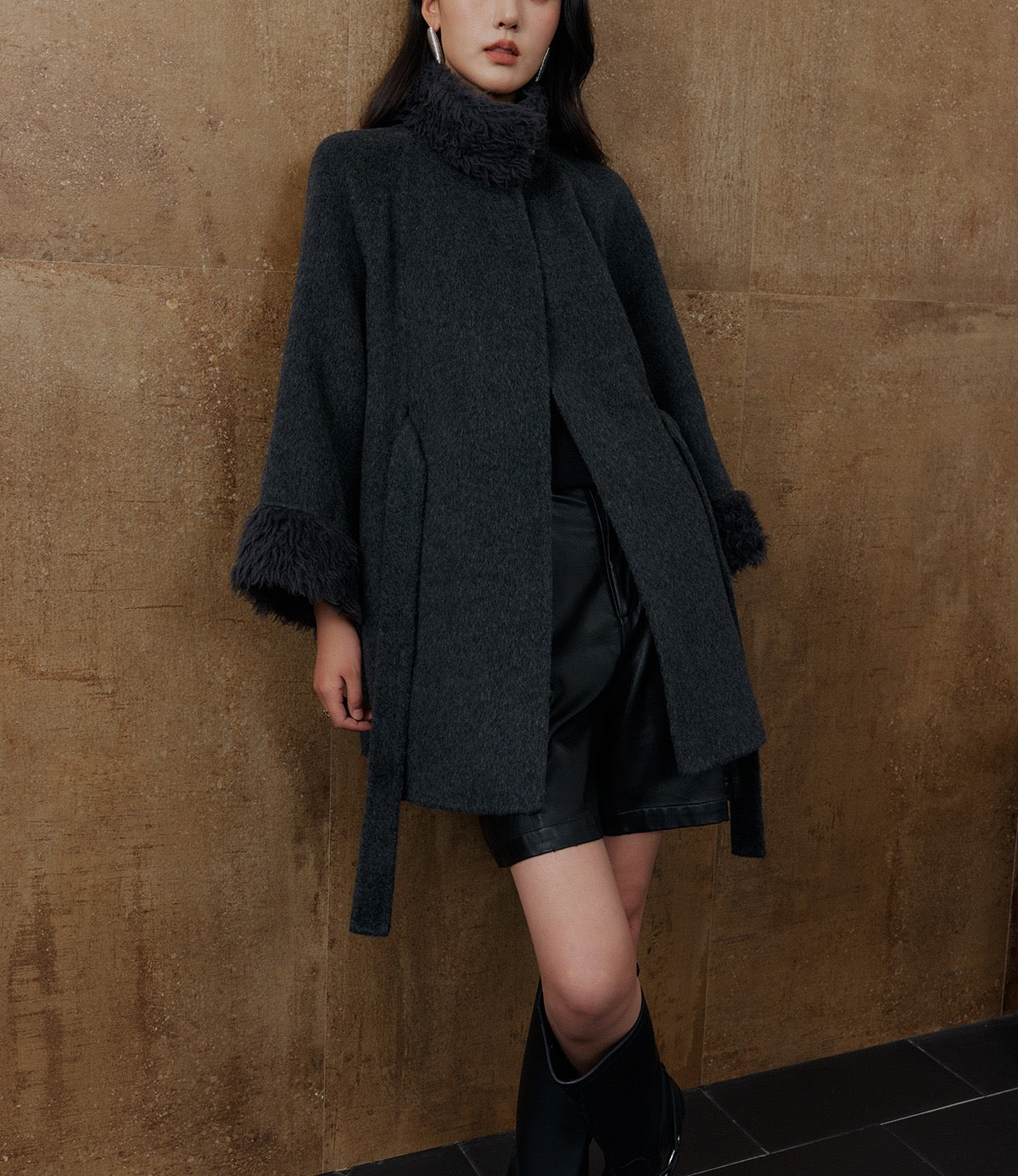 Aurelia Belted Double-Faced Wool Coat