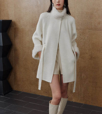 Aurelia Belted Double-Faced Wool Coat