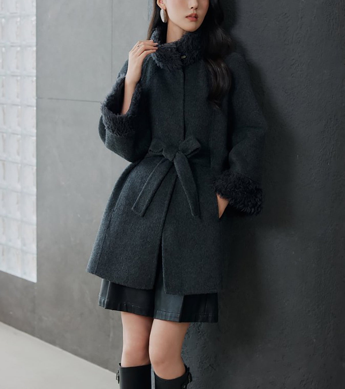 Aurelia Belted Double-Faced Wool Coat