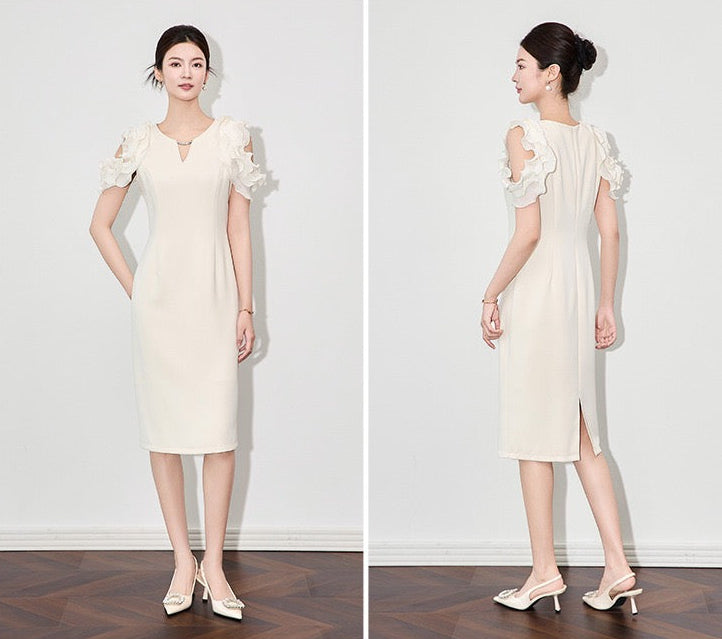 Élodie Lace Off-Shoulder Midi Dress