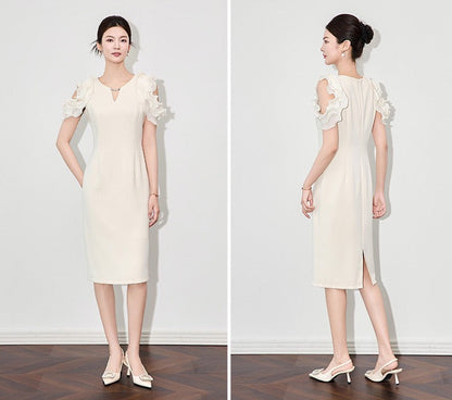 Élodie Lace Off-Shoulder Midi Dress