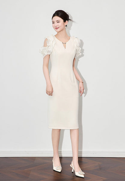 Élodie Lace Off-Shoulder Midi Dress