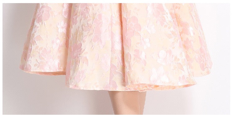 Mirevia Jacquard High-Waist Maxi Dress