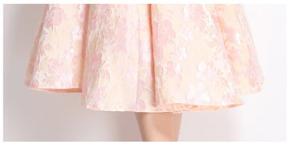 Mirevia Jacquard High-Waist Maxi Dress