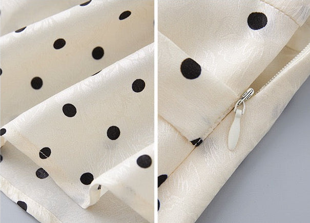 Sienna Polka Dot Satin Maxi Dress