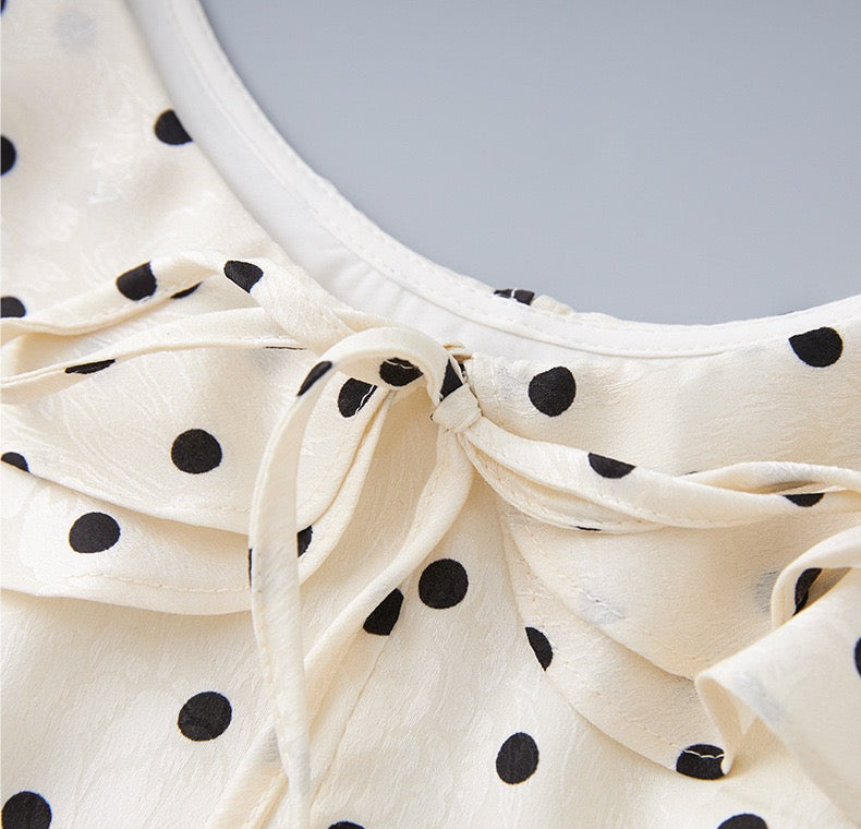 Sienna Polka Dot Satin Maxi Dress