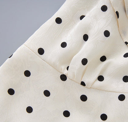 Sienna Polka Dot Satin Maxi Dress