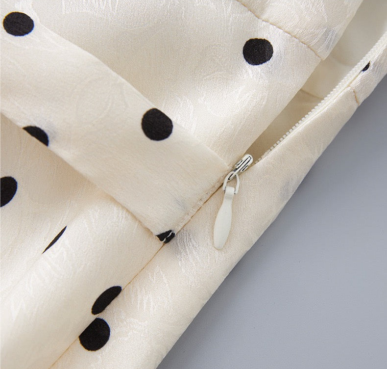 Sienna Polka Dot Satin Maxi Dress
