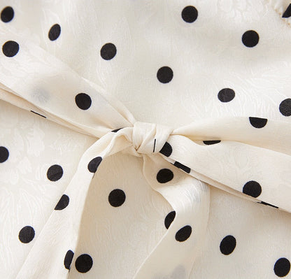 Sienna Polka Dot Satin Maxi Dress