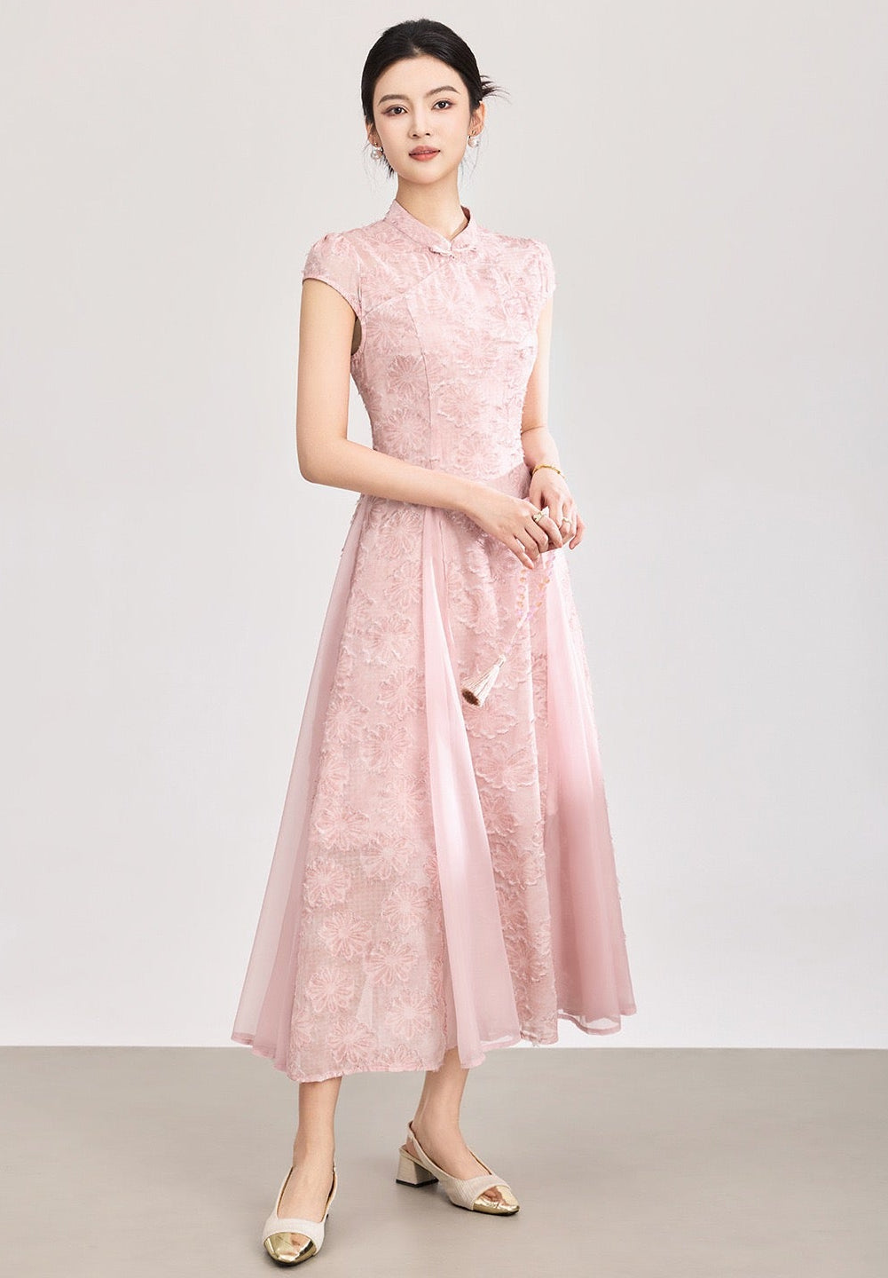 Valentina Embroidered Floral Maxi Dress