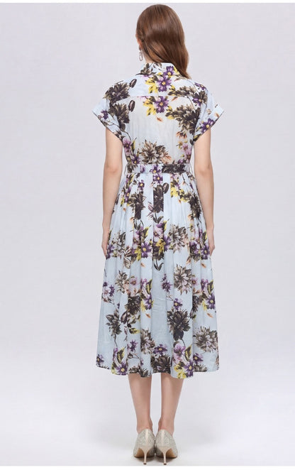 Rosalie Floral Belted Midi Dress