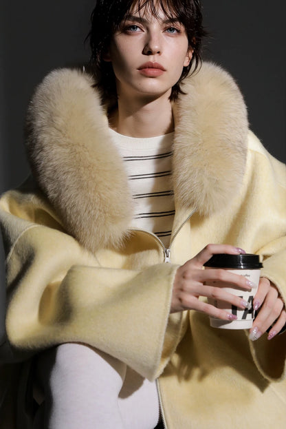 Aurelia Hooded Premium 90% Wool Cocoon Coat