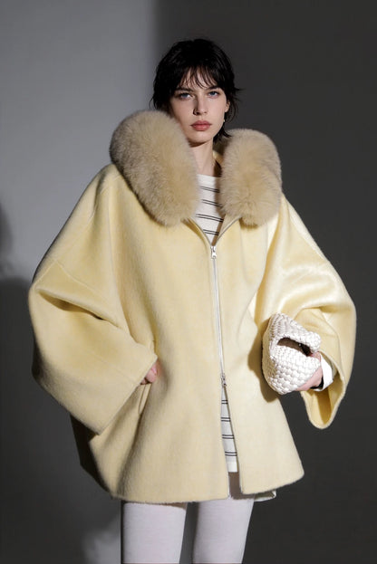 Aurelia Hooded Premium 90% Wool Cocoon Coat