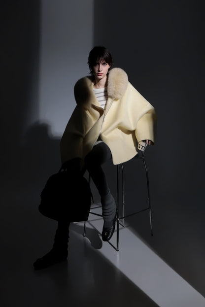 Aurelia Hooded Premium 90% Wool Cocoon Coat