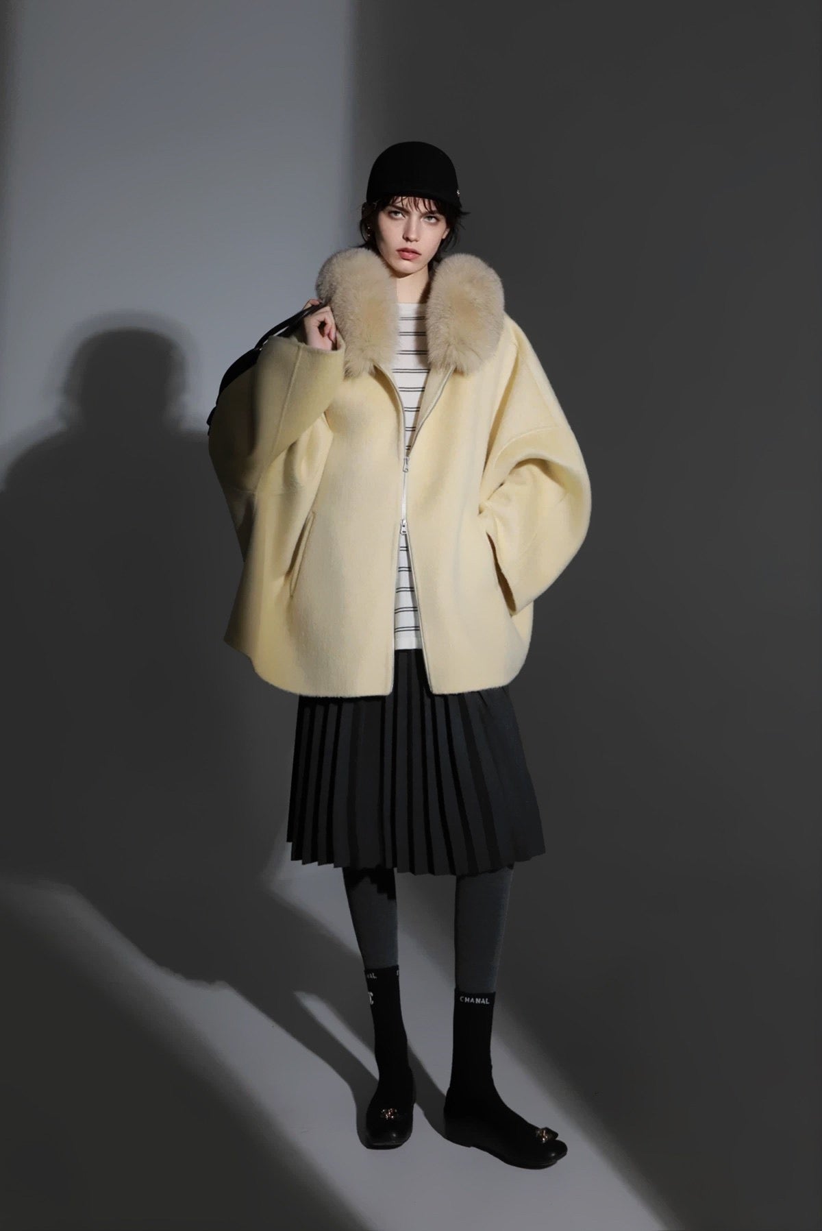Aurelia Hooded Premium 90% Wool Cocoon Coat