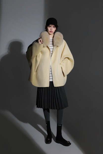 Aurelia Hooded Premium 90% Wool Cocoon Coat