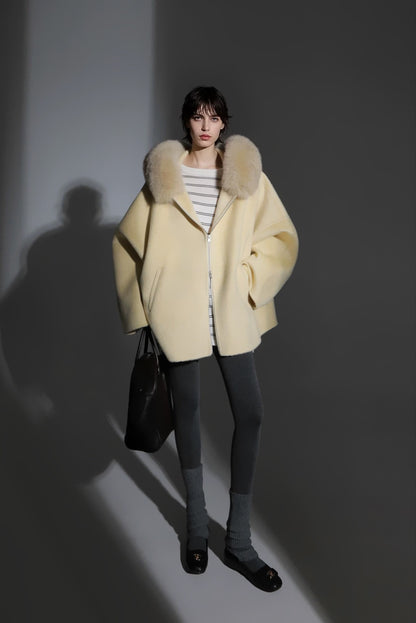 Aurelia Hooded Premium 90% Wool Cocoon Coat