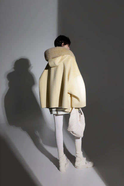 Aurelia Hooded Premium 90% Wool Cocoon Coat
