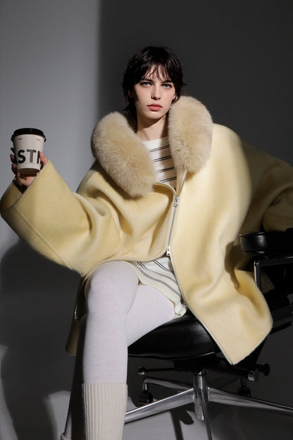 Aurelia Hooded Premium 90% Wool Cocoon Coat