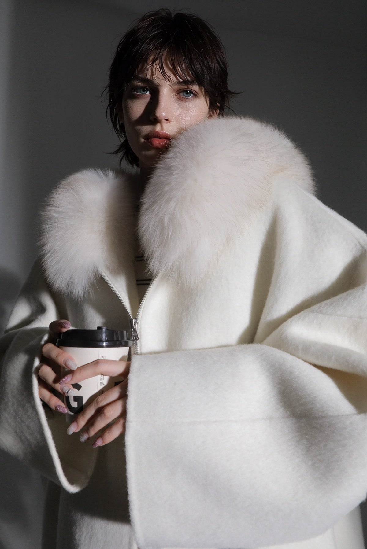 Aurelia Hooded Premium 90% Wool Cocoon Coat