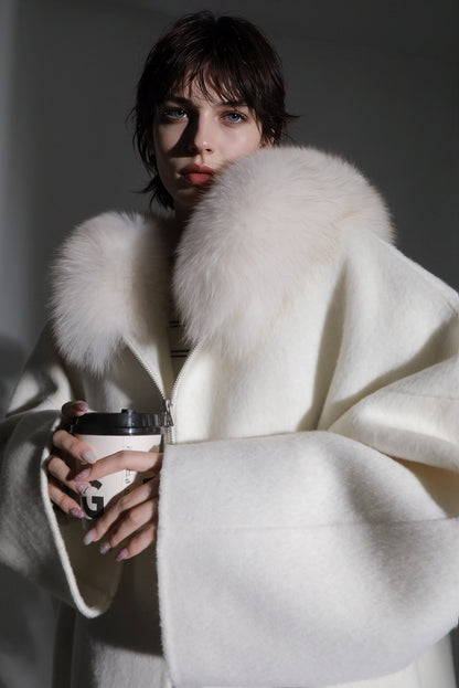 Aurelia Hooded Premium 90% Wool Cocoon Coat