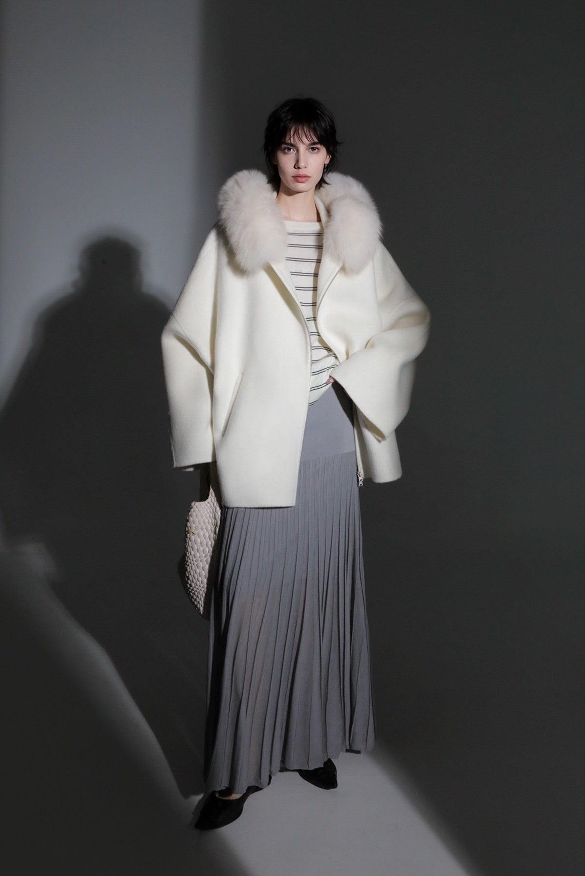 Aurelia Hooded Premium 90% Wool Cocoon Coat