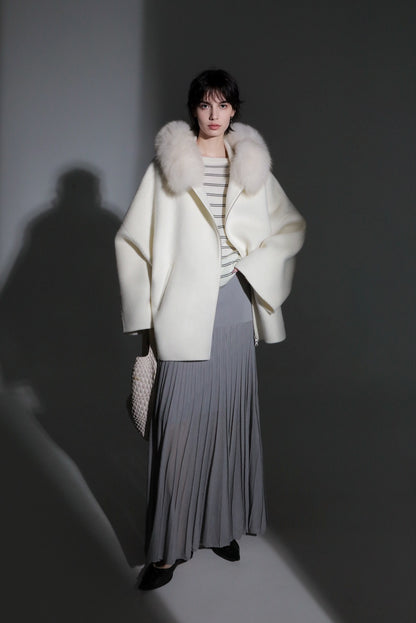 Aurelia Hooded Premium 90% Wool Cocoon Coat