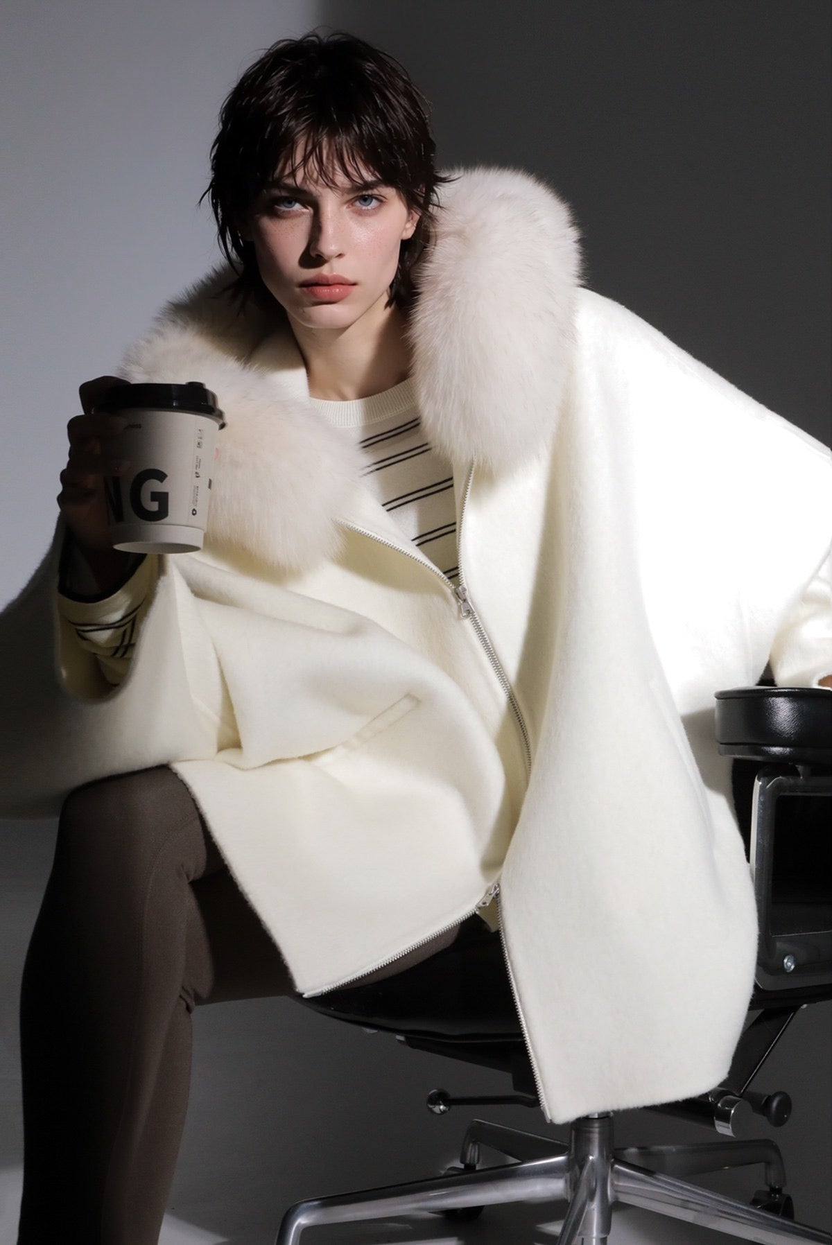 Aurelia Hooded Premium 90% Wool Cocoon Coat