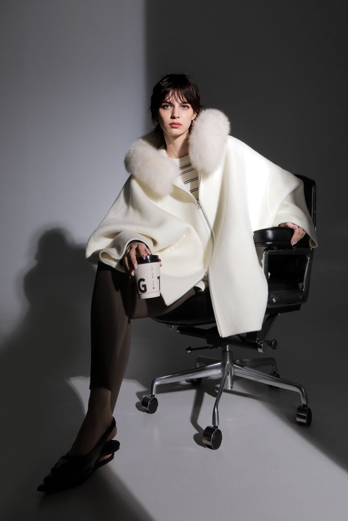 Aurelia Hooded Premium 90% Wool Cocoon Coat