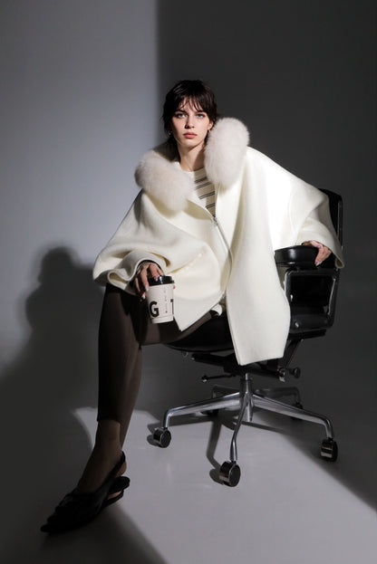Aurelia Hooded Premium 90% Wool Cocoon Coat