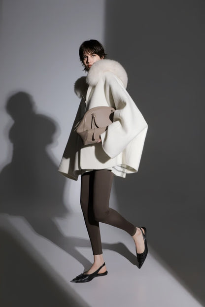 Aurelia Hooded Premium 90% Wool Cocoon Coat