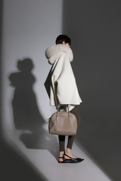 Aurelia Hooded Premium 90% Wool Cocoon Coat
