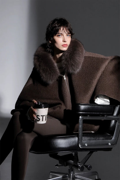 Aurelia Hooded Premium 90% Wool Cocoon Coat