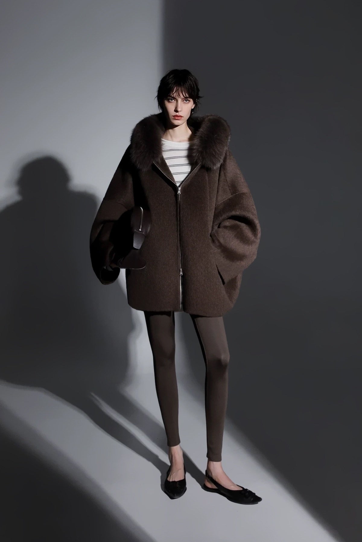 Aurelia Hooded Premium 90% Wool Cocoon Coat