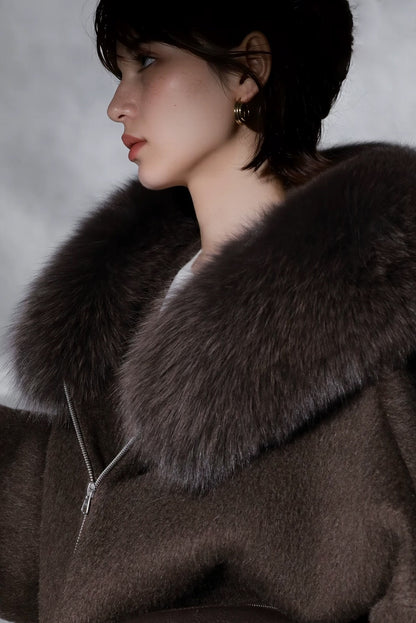 Aurelia Hooded Premium 90% Wool Cocoon Coat