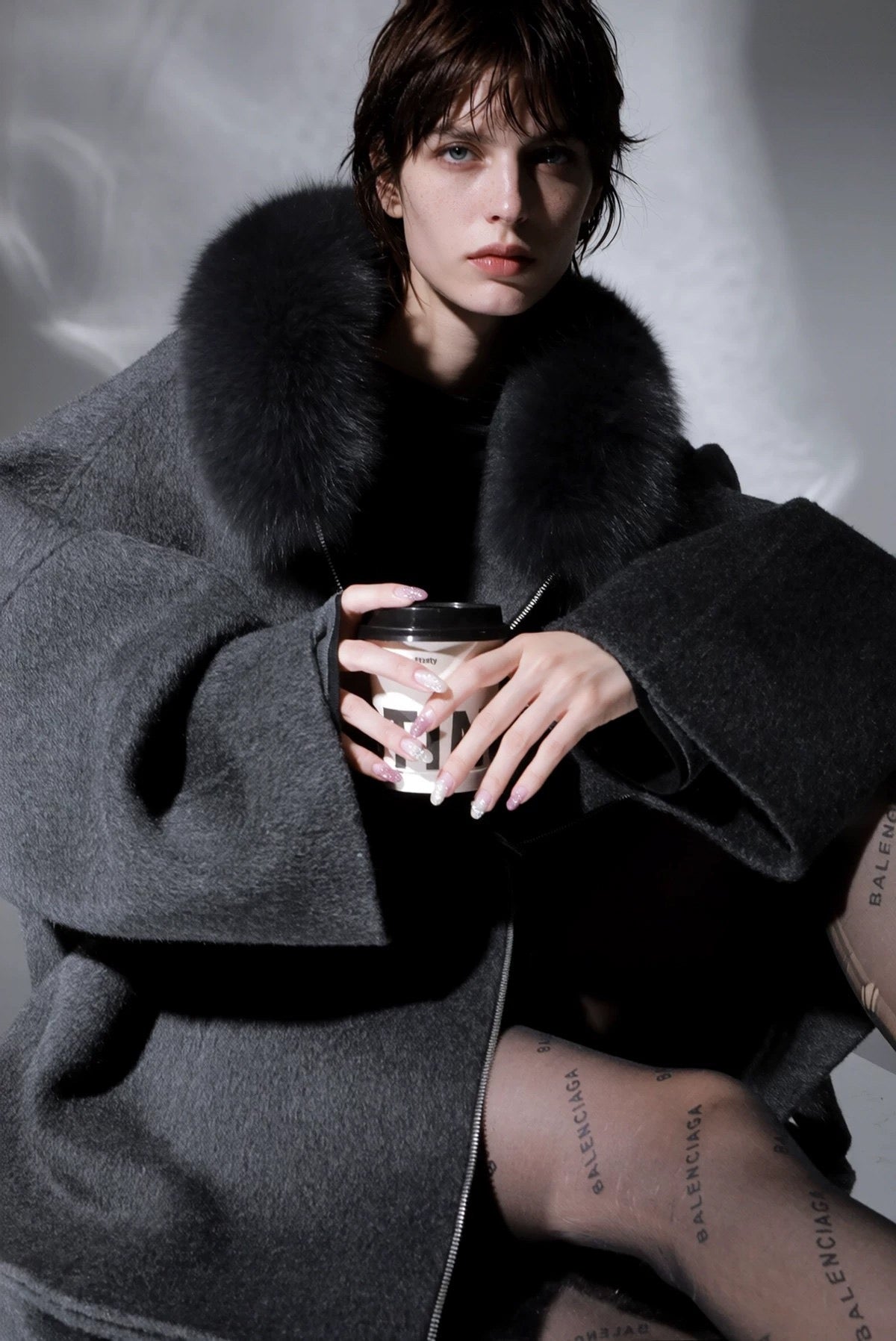 Aurelia Hooded Premium 90% Wool Cocoon Coat