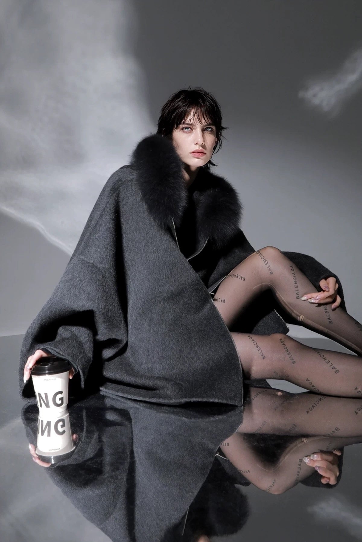 Aurelia Hooded Premium 90% Wool Cocoon Coat